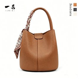 ハンド＆ショルダー  本革 ショルダー ポシェット ハンドバッグ 斜めがけ  肩掛け　茶色　S61