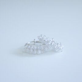 Half moon pierce , Crystal　金具変更可