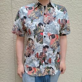 半袖和柄シャツ（歌舞伎柄）