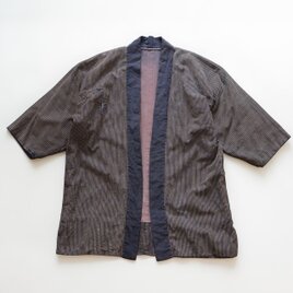 【襤褸】野良着 ジャケット｜藍染縞 綿・昭和初期〜中期 つぎはぎリペア ジャパンヴィンテージ
