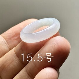 L18-62 氷糯種 白瓷 15.5号 ミャンマー産 A貨 本翡翠 くりぬき リング