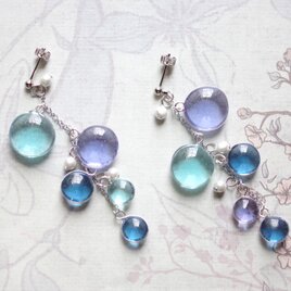 レジンアート　水滴のピアス〈いろこの宮〉