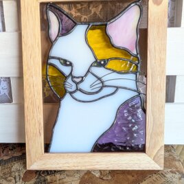 三毛猫のステンドグラス