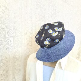 魅せる帽子☆一点物!!超軽量☆涼しい♪オーガンジーのリバーシブルクロッシュ