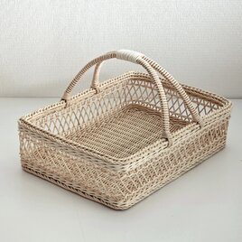 大きめの四角いバスケット（こだし編み） | iichi 日々の暮らしを
