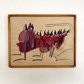 【原画】冬への旅路 キリギリスとともに（額装・国内送料込み）