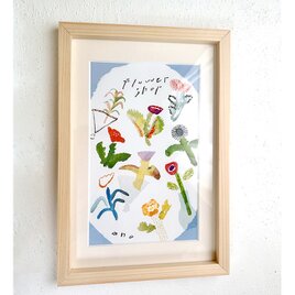 flowershop　額　イラスト　インテリア　アート