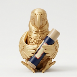ルリコンゴウインコのリップケース 3Dプリント シルクゴールド キーホルダー