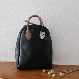 ブラックレザーのボストンbag