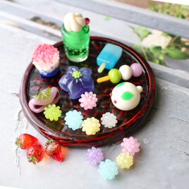 ご注文品／ガラスのミニチュア和菓子セット