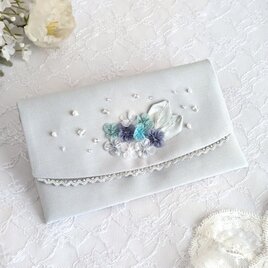 上品な紫陽花の懐紙入れ＊内ポケット付き