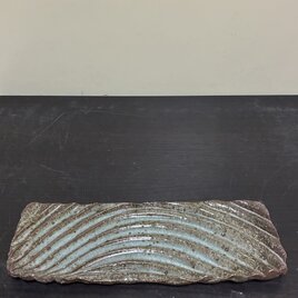 灰釉長皿