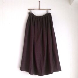 スラブダブルガーゼのスカート【dark brown】