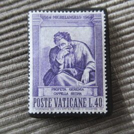 バチカン市国　美術1964年　切手ブローチ11034