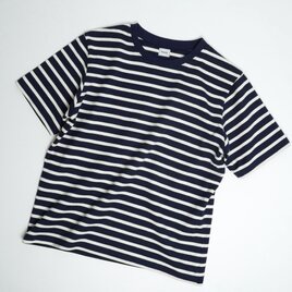 【JAPAN FABRIC】 　マリンボーダー　クルーネック　半袖Tシャツ