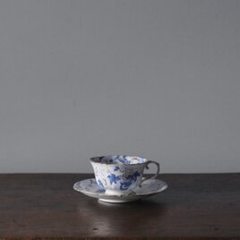 Creil&Montereau  カップ アンド ソーサー ポーセリン  シノワズリ フランス アンティーク b 0502645