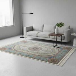 ペルシャ絨毯　ネイアブリシャム　ハイブリッド　カシャン産　リビング　200x135cm　PS10066