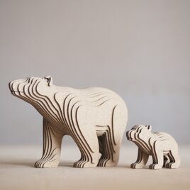 【工作キット】段々動物園-シロクマの親子