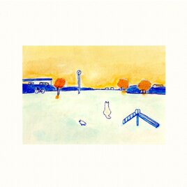 ④「夕焼け空」ポストカード同柄3枚セット　絵葉書 メッセージカード イラスト　