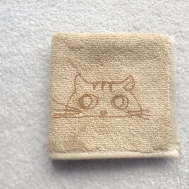 ねこ大好きなあなたへ　シンプル　にゃんこタオルハンカチ （ポストカードのおまけ付き）
