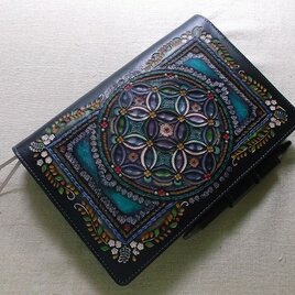 ほぼ日手帳カズン対応　Ａ５サイズ手帳カバー　レザー　刻印＆拭き染め