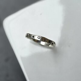 ブラックダイヤモンド　小さな水玉　0.07ct　シルバーSV925リング