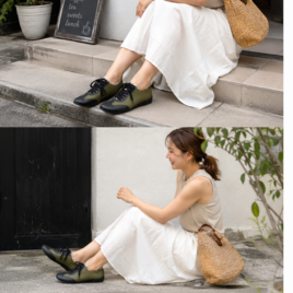 ハンドメイド 本革 大人ハラコ レザースニーカー /カーキ×ブラック×レオパード