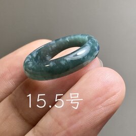 L18-108 氷糯種 青灰色 15.5号 グアテマラ産 A貨 本翡翠 くりぬき リング