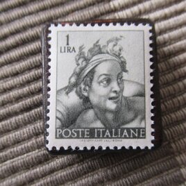 外国切手 アンティーク イタリア FRANCO BOLLO 古切手 イタリア 美術1961年 切手ブローチ11057 | iichi 日々の暮らしを
