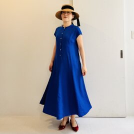 リネンロングワンピース(ブルー) | iichi 日々の暮らしを心地よくする