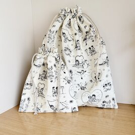 キルティング花柄刺しゅうの巾着型丸底バッグ | iichi 日々の暮らしを