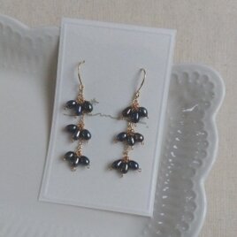 14kgf オレンジカラー淡水パールの春色ナチュラルピアス | iichi 日々