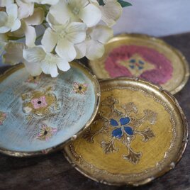 フィレンツェトレイ 木製金彩工芸 マルチトレイ3枚 ヴィンテージ