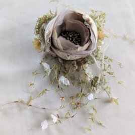 布花 大きなバラのコサージュ（黒）/ 00114 | iichi 日々の暮らしを