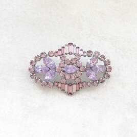 Unsigned Beauty シルバートーン クリアパープルラインストーン