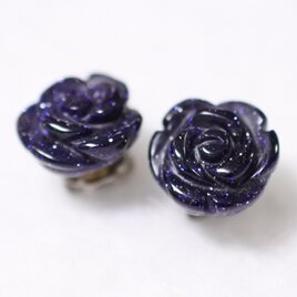 スワロフスキー・シマーエフェクトチャトンのピアス（8mm・ブラック