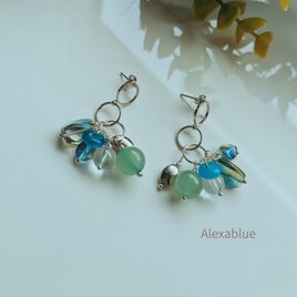 【秋色】カラーアシンメトリーアパタイト☆天然石ピアス タイガーアイ アシンメトリーピアス 天然石ピアス | iichi 日々の