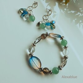 タイガーアイ アシンメトリーピアス 天然石ピアス | iichi 日々の