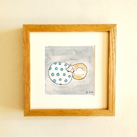 原画・イラスト】「幸せを運ぶ（カーネーション）」※2Lサイズ木製額縁