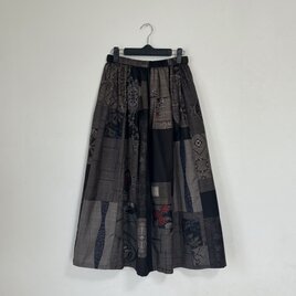 アンティーク浴衣＊有松鳴海絞りのパッチスカート（夏裏地付き