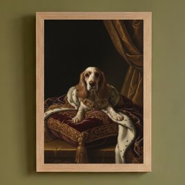 犬（コッカースパニエル）のルネサンス風肖像画 A4額装インテリア