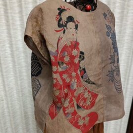柿渋手ぬぐい丸首ワンピース | iichi 日々の暮らしを心地よくする