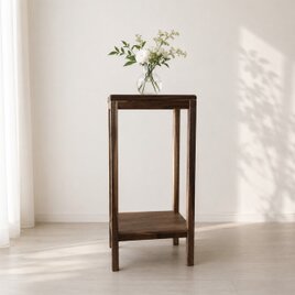 コンソールテーブル ウォールナット 玄関 花台 80cm 棚付 | iichi 日々