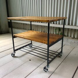 頑丈》《全面溶接》アイアン ウッド シューズ ラック / 完成品 商品棚