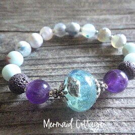 14kgf* Blue Opal Bracelet ブルーオパール ハーフ＆ハーフ☆ゴールド2