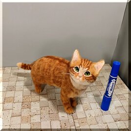 羊毛フェルト 猫 スコティッシュフォールド ねこ ネコ 猫フィギュア