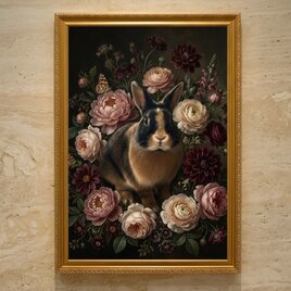 犬（ジャックラッセルテリア）のルネサンス風肖像画 A3額装インテリア