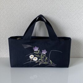 やさしい桜色の帯リメイクバッグ｜和モダンな幾何花模様の上品トート
