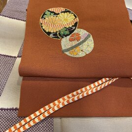 上田 紬 反物 柄 上田紬 未使用反物から 水通し済み フード付きA
