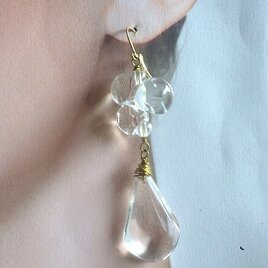 宝石質】*14kgf*Swirl and Opal プレシャスオパールの渦巻きピアス☆槌